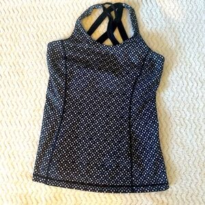 Lululemon Athletica Black and White Cross-Back Top